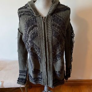 FREE PEOPLE BOHO SWEATER HOODIE XS